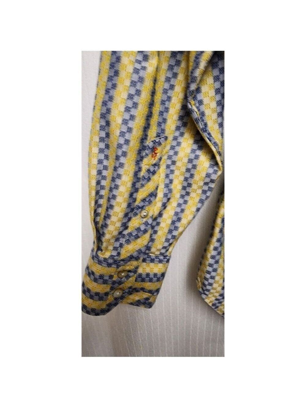 Robert Graham Men’s Multi-Yellow Long Sleeve Geometric Button Up Shirt Size L - Picture 6 of 9